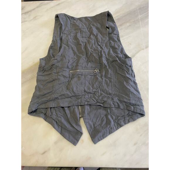 AX armani exchange gray asymmetrical military vest women’s size M zippered - Picture 5 of 5